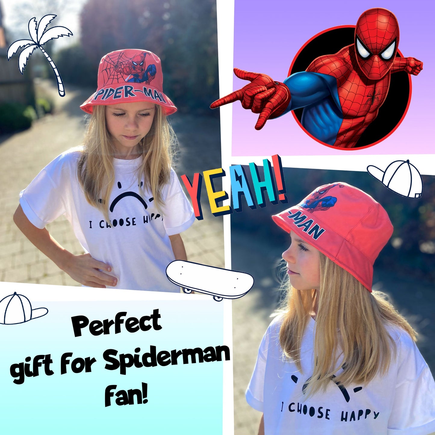 Casquette enfant – Spider-Man rouge Bucket Hat