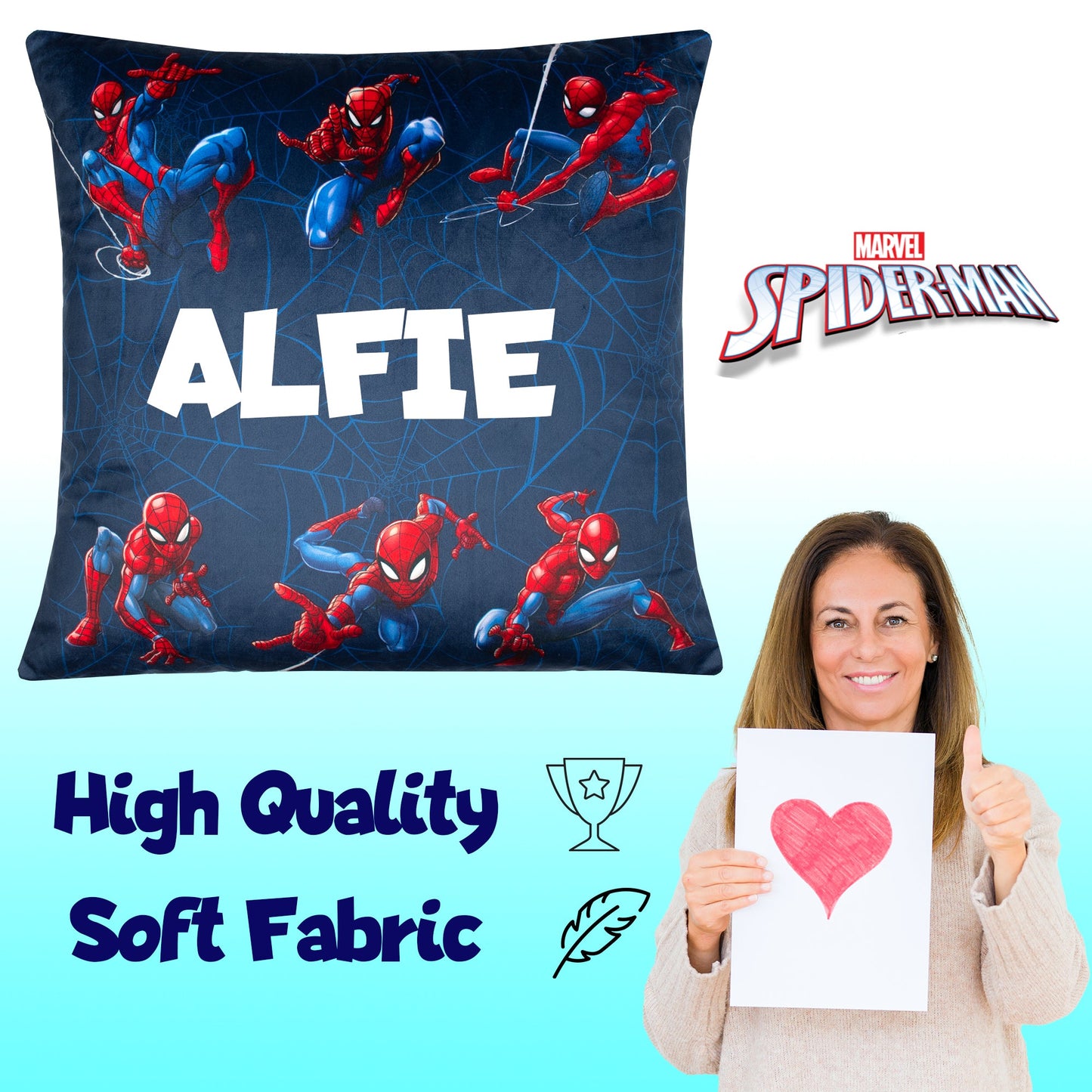 Marvel Spider-Man Coussin Cover 44 x 44 cm Super Soft Pillow Case garçon Bedroom Home Décor Gift garçon