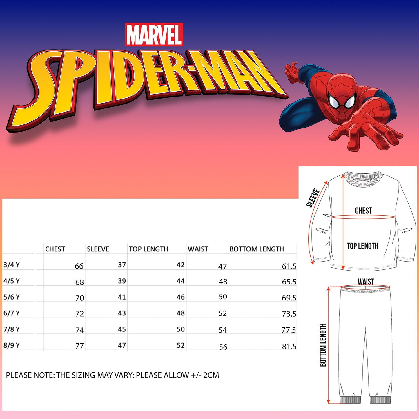 Marvel Spider-Man Christmas Pyjama- Dark bleu