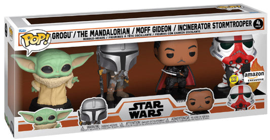 Figuras navideñas de Star Wars: Mandalorian, paquete de 4