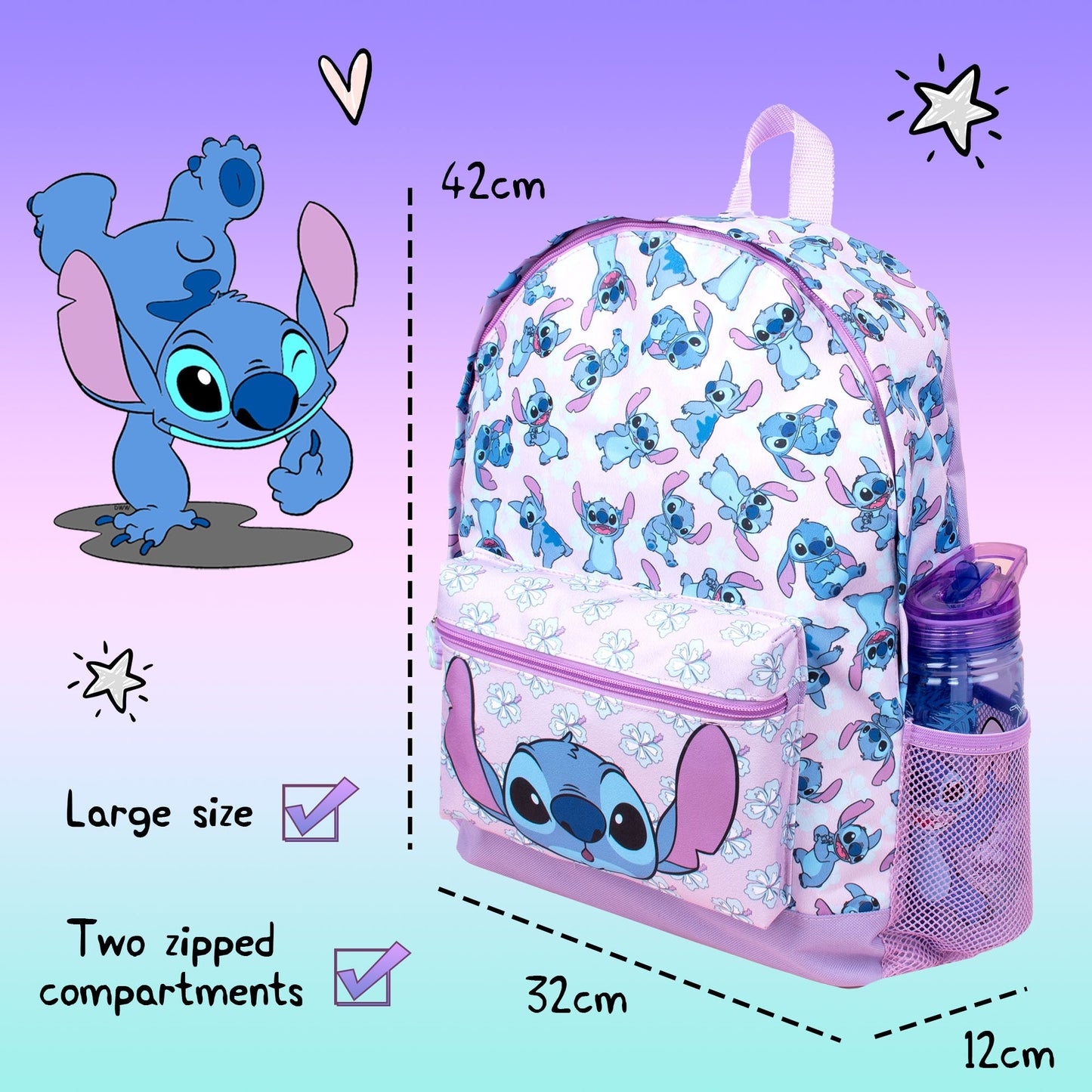 Fille Sac à dos scolaire – Disney Stitch