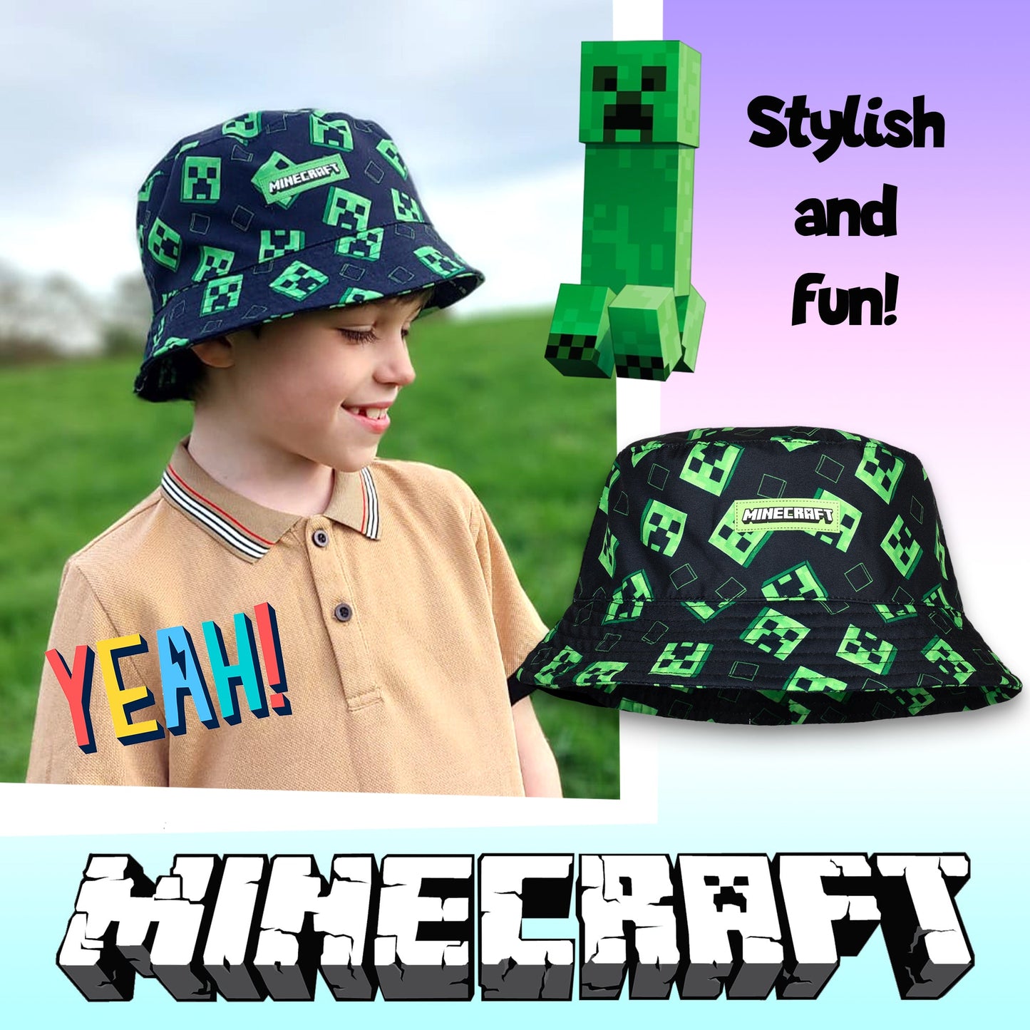 Casquette enfant – Minecraft Bucket Hat