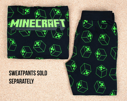 Minecraft Creeper Pattern Sweat à capuche – noir