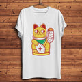 ゴールドの不運な猫Tシャツ