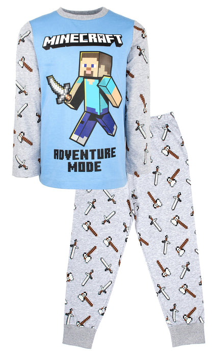 Minecraft Pyjama – bleu & gris
