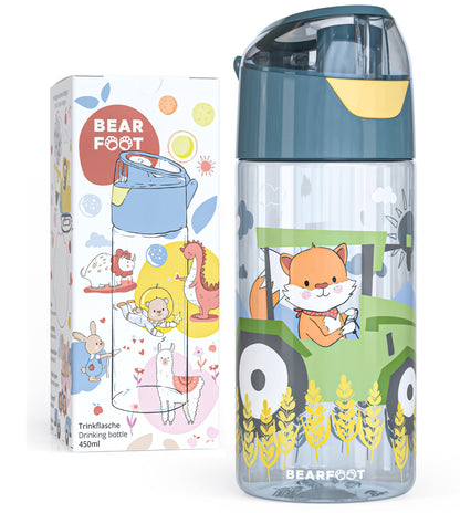 Trinkflasche Kinder, leichte Wasserflasche - Traktor Fuchs