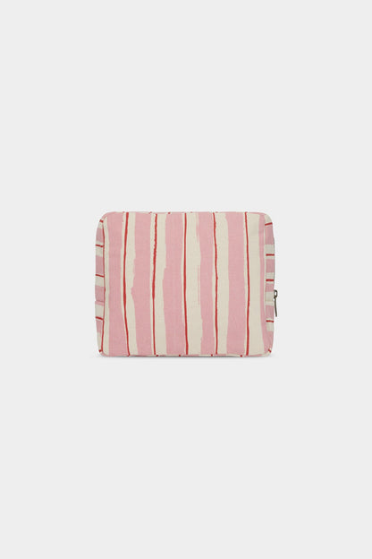 Trousse de toilette XL Alix Rayures Rose et Rouge