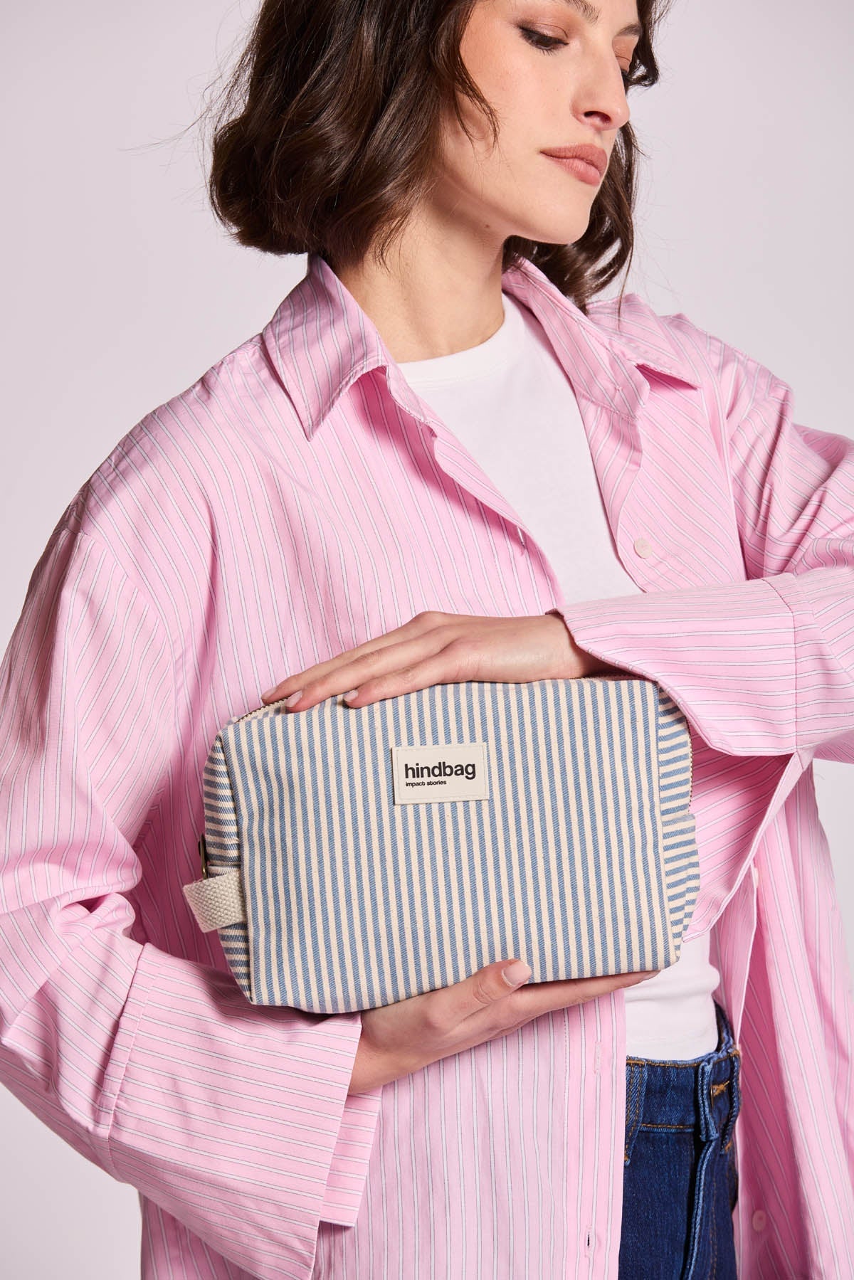 Trousse de toilette Leon Rayures bleu