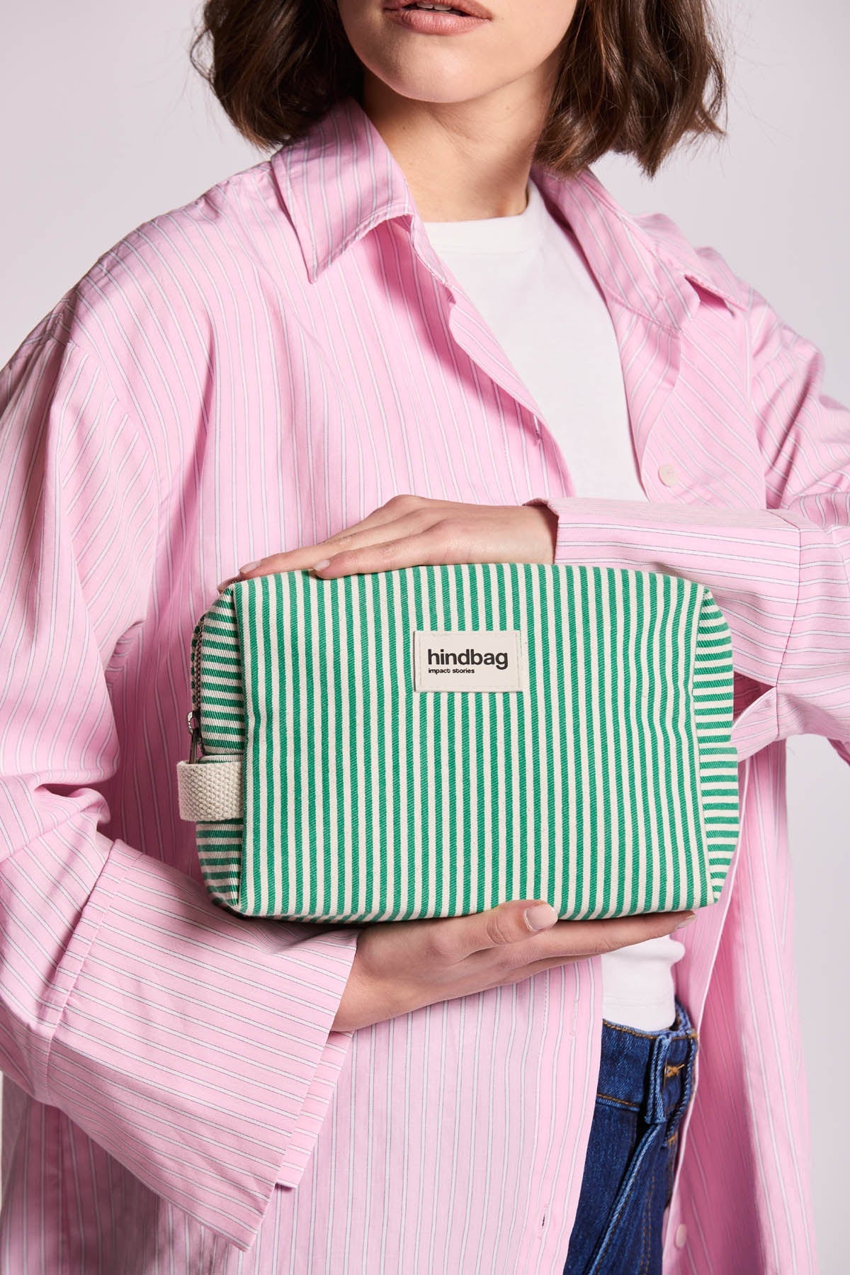Trousse de toilette Leon Rayures vert