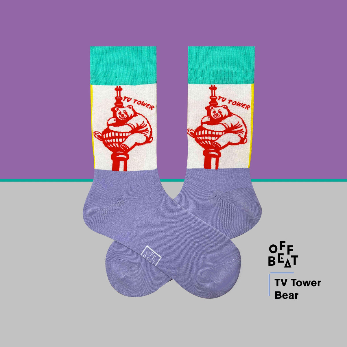 Chaussettes Ours de Berlin Serrant la Tour TV