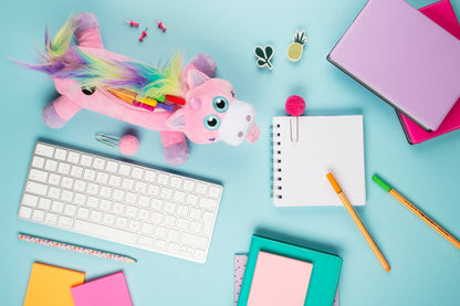 Arc-en-ciel licorne rose Trousse scolaire