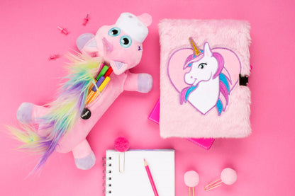 Arc-en-ciel licorne rose Trousse scolaire