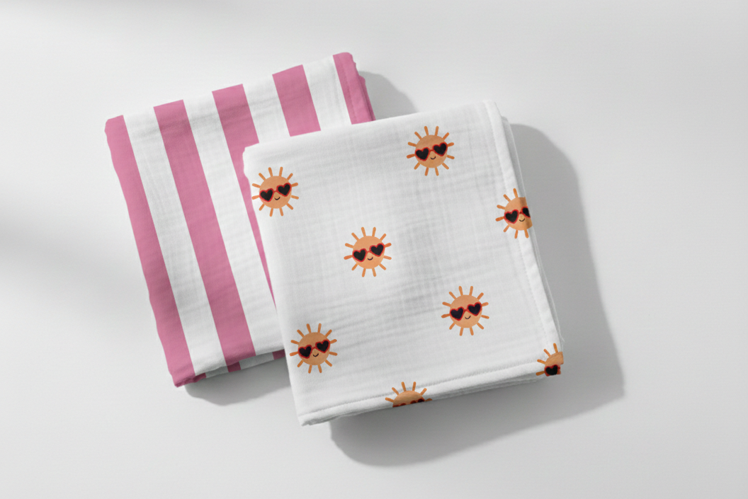 Chiffons en mousseline de coton, lot de 2, CLUB SOLEIL
