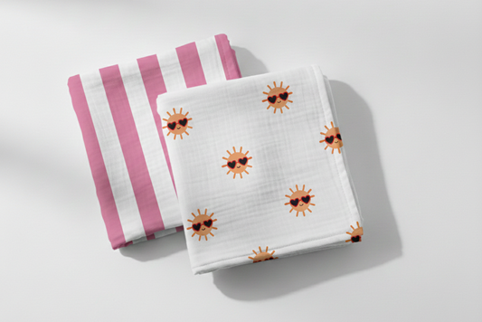 Chiffons en mousseline de coton, lot de 2, CLUB SOLEIL
