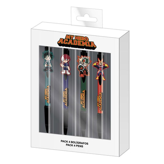 Pack de 4 bolígrafos de personajes: My Hero Academia