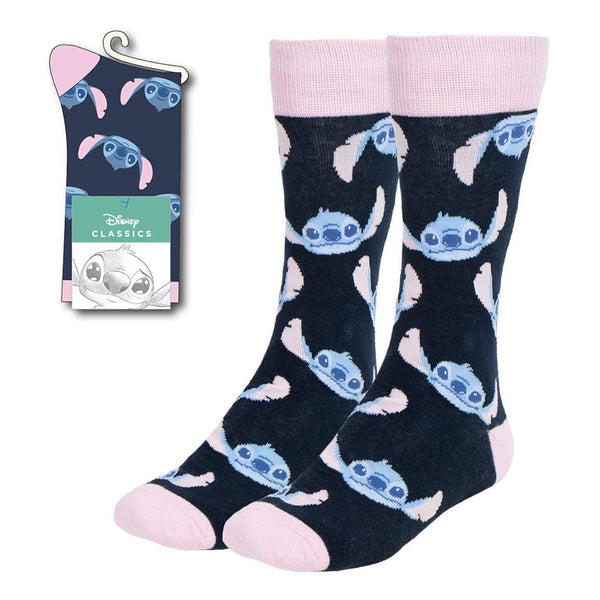 Calzini rosa con la faccia di Stitch