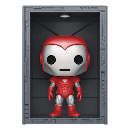 marvel pop deluxe hall of armor iron man model 8 silver centurion px exclusive