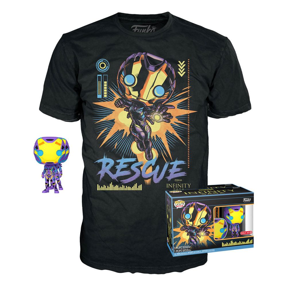 marvel blacklight pop tee set figurine et t shirt rescue 480