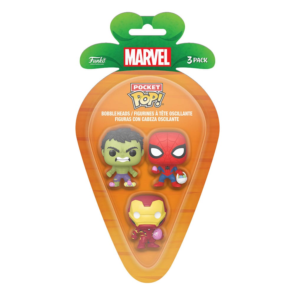 ¡Pop de bolsillo! Paquete de 3 Hulk, Spider-Man y Iron Man de Pascua 