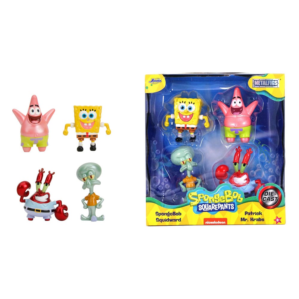 SpongeBob: pacote de 4 miniaturas Metalfigs Diecast Nano - Onda 1 