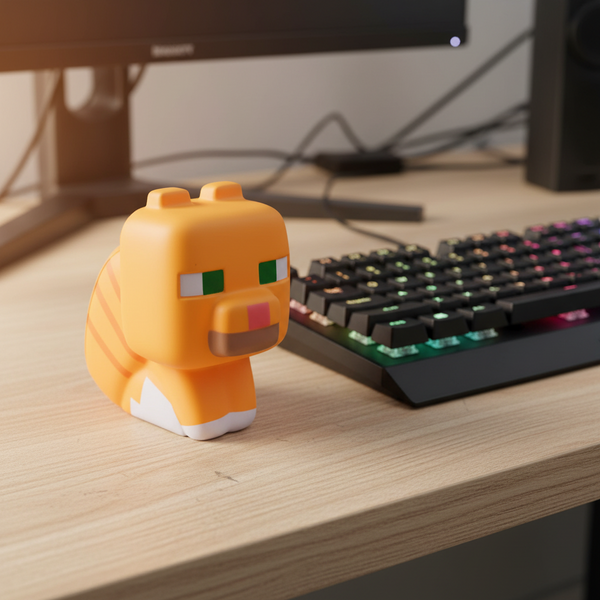 Mega Squishme Minecraft - Gestreepte kat
