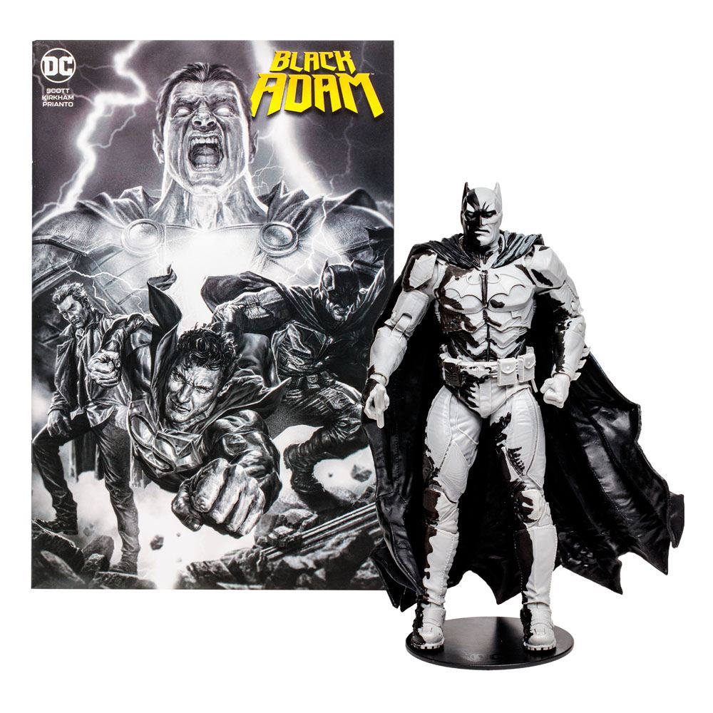 Batman met stripfiguur Black Adam (lijnkunstvariant)
