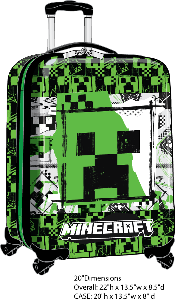 Valise rigide Minecraft Big Face 20 pouces