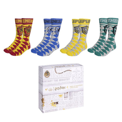 Pack 4 Pares de Calcetines Harry Potter - 4 Casas 