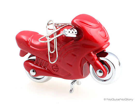 Aimant à trombones Moto Rouge Meta[l]morphose | Boutique d'objets cadeaux designs kokochao.com