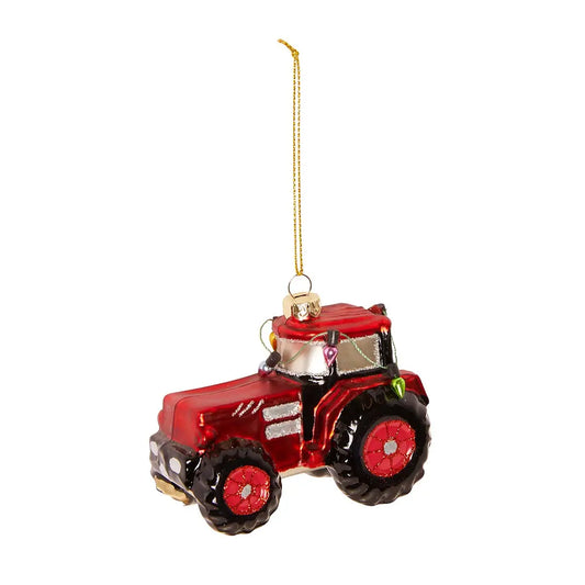 Adorno Navideño Tractor Rojo