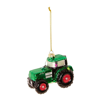 Boule de Noël Tracteur Vert