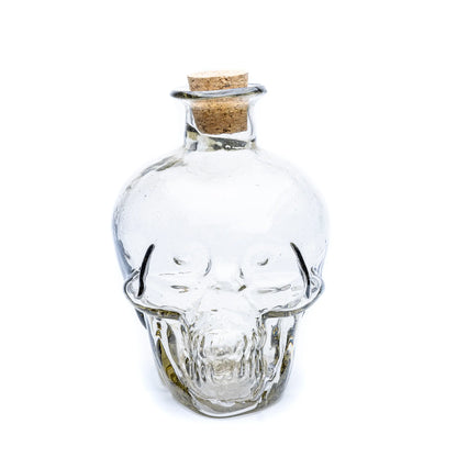 Skull glass bottle