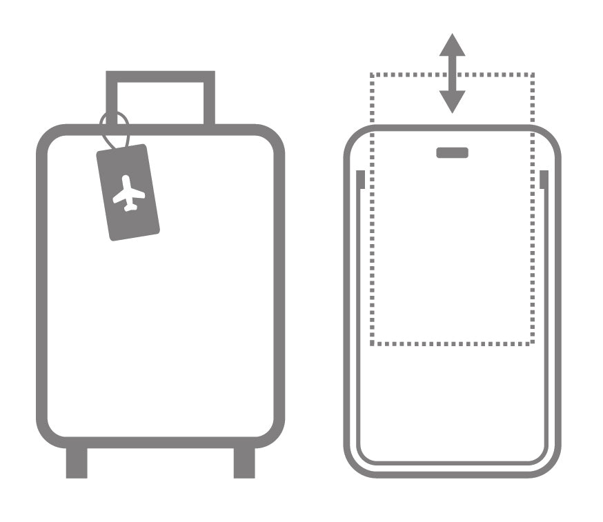 Etiqueta de equipaje rectangular