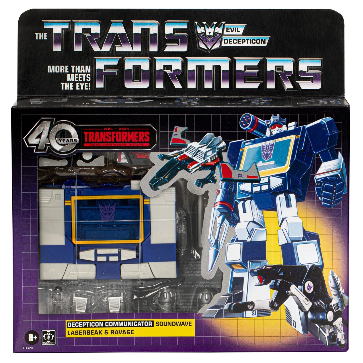 Transformers Retro G1 Autobot Soundwave, Laserbeak et Ravagemers (40e anniversaire)
