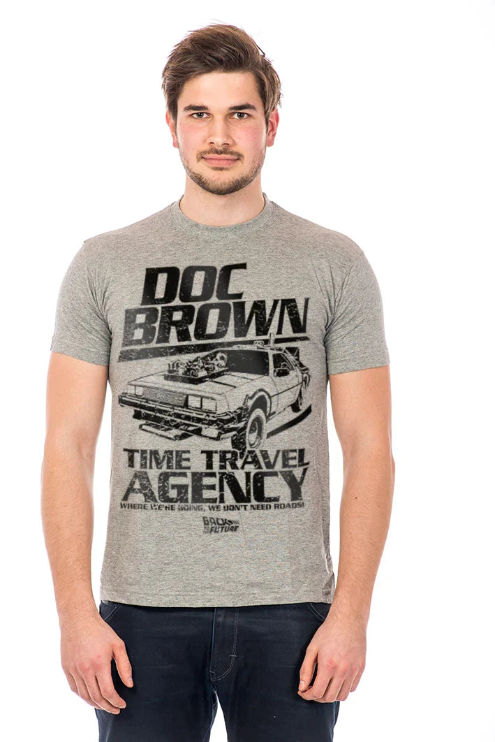 Camiseta Doc Brown Agencia de viajes en el tiempo - Gris