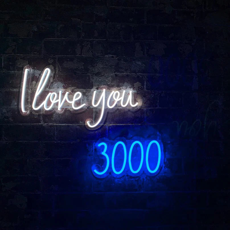 Mural Neon te amo 3000