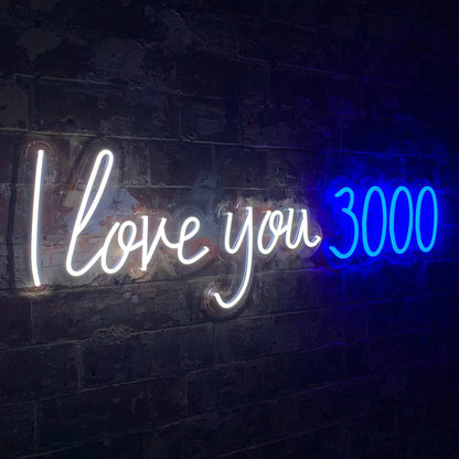 Mural Neon te amo 3000