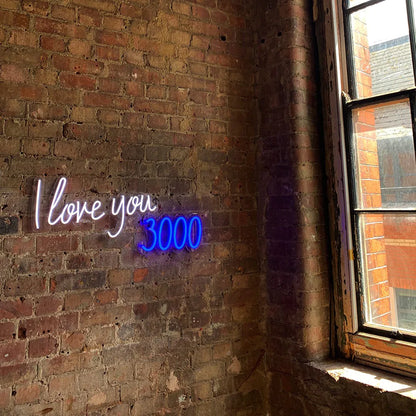 Mural Neon te amo 3000