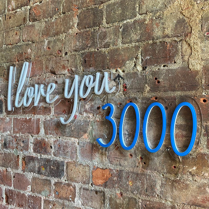 Mural neon i love you 3000