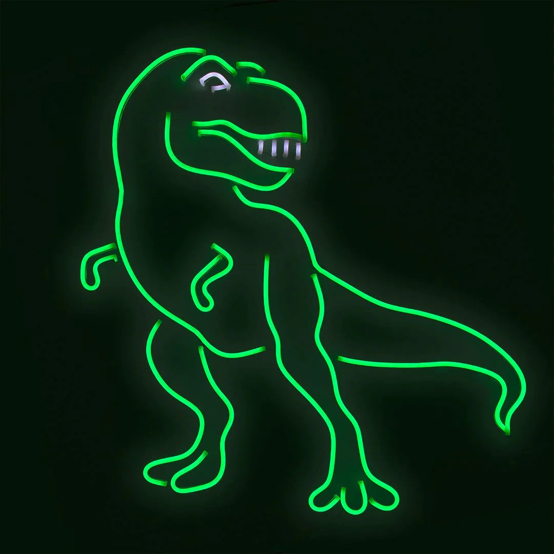 T-rex dinosaur wall neon