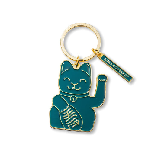 Porte-clés Chat Chanceux Vert Donkey | Boutique d'objets cadeaux designs kokochao.com