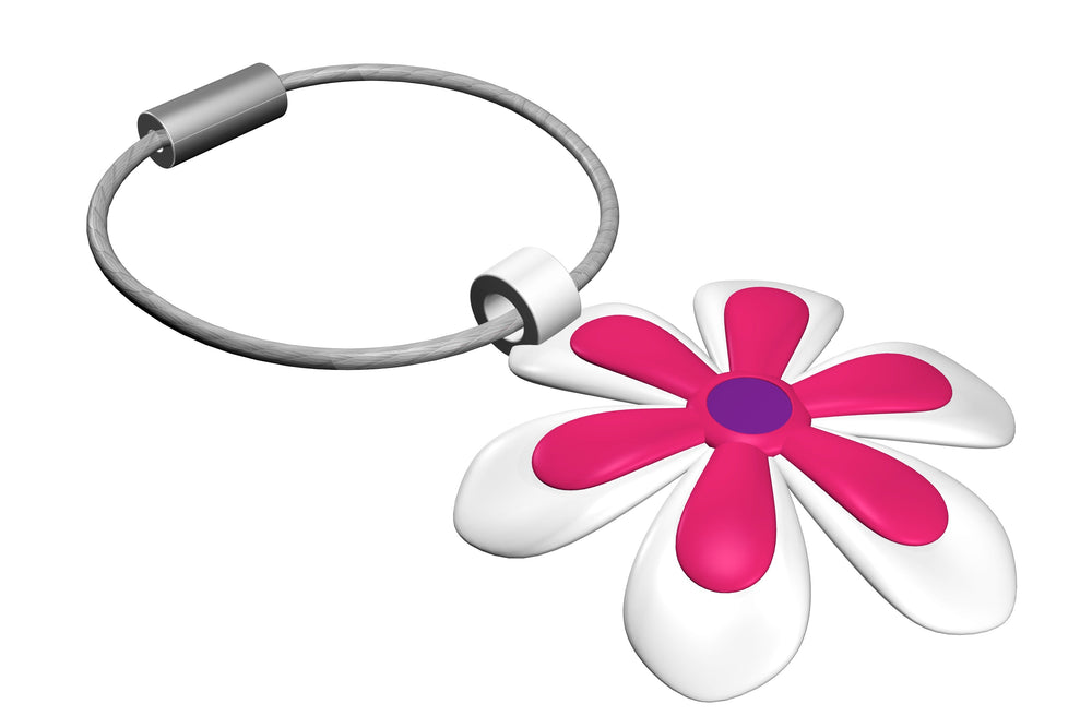 Porte-clés Fleur Rose