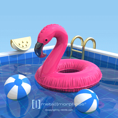 Pink Flamingo Buoy key ring