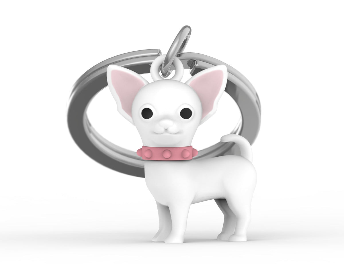 Porte clés Chihuahua Blanc