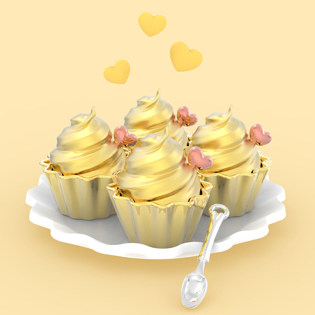 Llavero Cupcake dorado