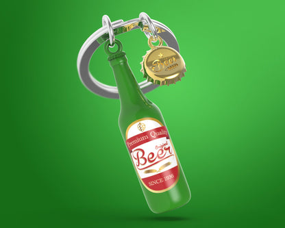 Llavero Botella de Cerveza Verde