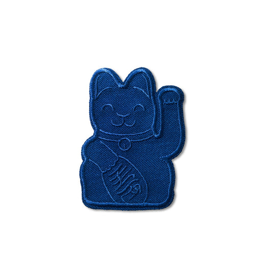 Dark blue lucky cat patch