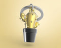 Keyring Cactus Gold