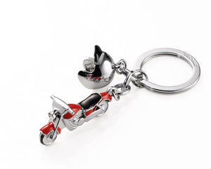 Porte-clés « KEY CRUISING » – Moto + Casque – Rouge