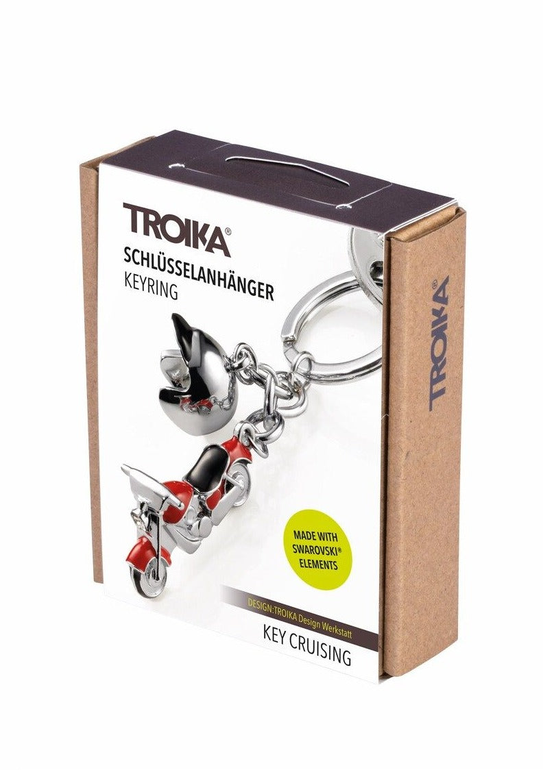 Porte-clés « KEY CRUISING » – Moto + Casque – Rouge